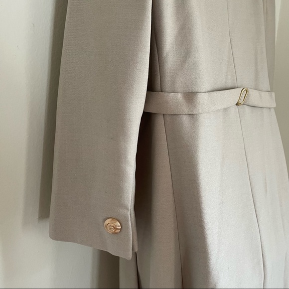 VINTAGE Long Wool Coat with Fur Collar - Picture 8 of 10